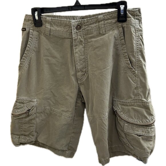 KUHL Mens Ambush  Cargo Outdoor Hiking Shorts Zip pockets Size 30 Khaki - Picture 1 of 16
